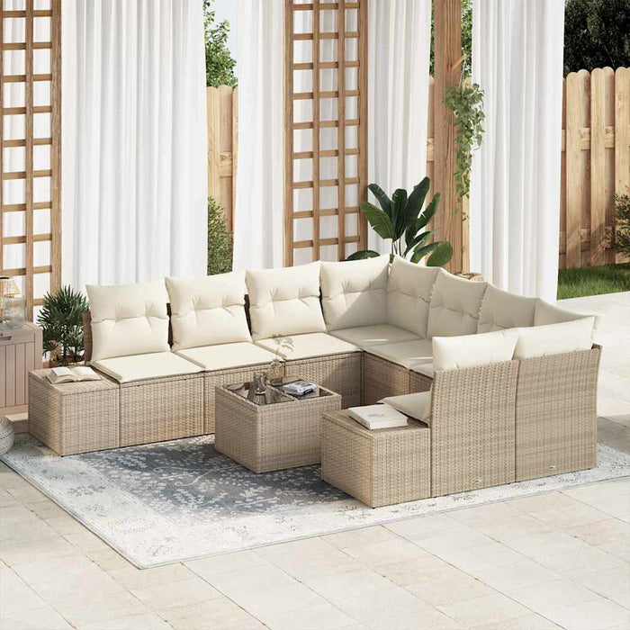 Set de canapele pentru grădină 9 pcs Bej, crem 55 x 55 x 37 cm - WALTI WALTI