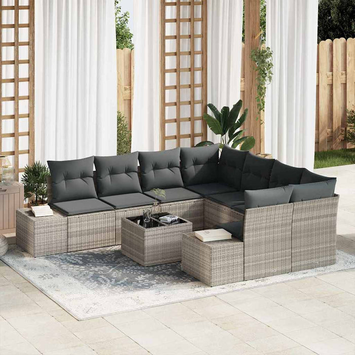 Set de canapele pentru grădină 9 pcs Gri deschis, Gri închis - WALTI WALTI