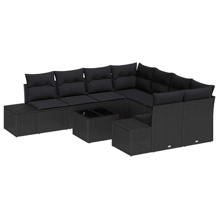 Set de canapele pentru grădină 9 pcs Negru 55 x 55 x 37 cm - WALTI WALTI