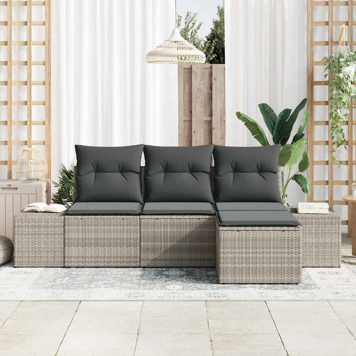 Set de canapele pentru grădină cu pernă 4 pcs Gri deschis - WALTI WALTI