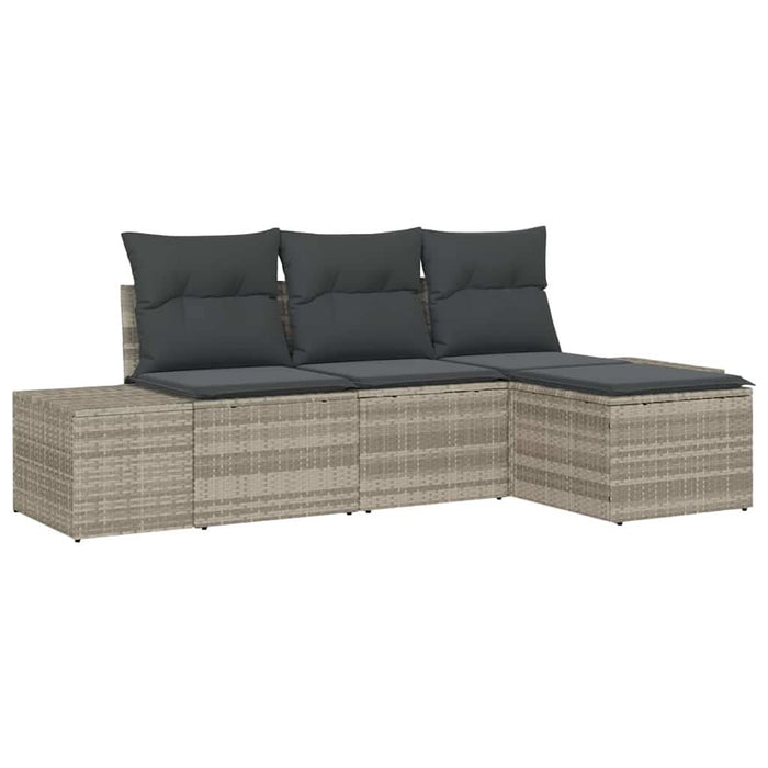 Set de canapele pentru grădină cu pernă 4 pcs Gri deschis - WALTI WALTI