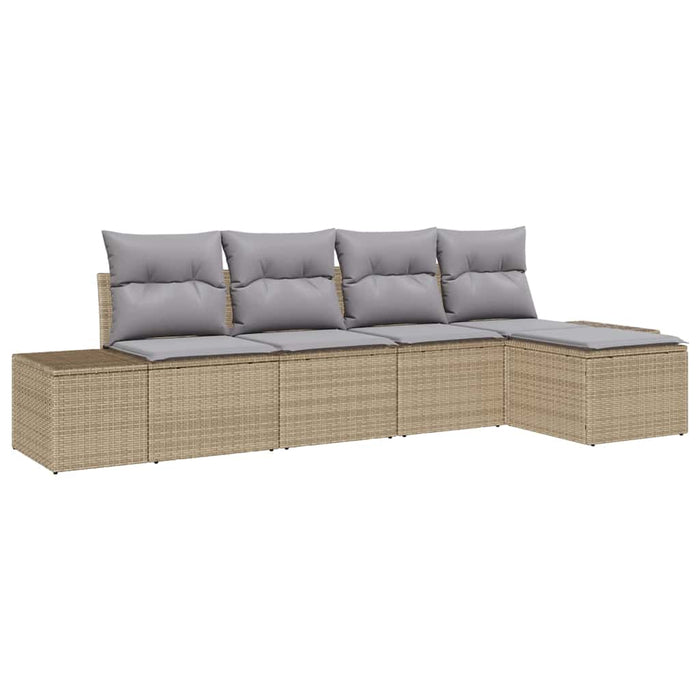 Set de canapele pentru grădină cu pernă 5 pcs Bej, Gri deschis - WALTI WALTI