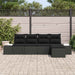 Set de canapele pentru grădină cu pernă 5 pcs Negru - WALTI WALTI