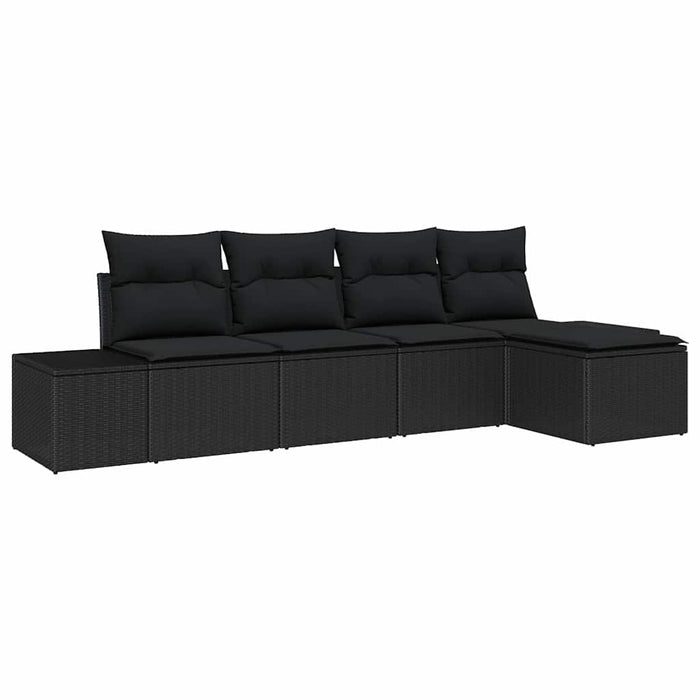 Set de canapele pentru grădină cu pernă 5 pcs Negru - WALTI WALTI