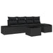 Set de canapele pentru grădină cu pernă 6 pcs Negru - WALTI WALTI