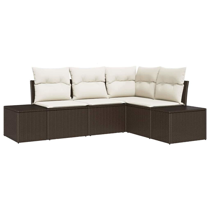 Set de canapele pentru grădină cu pernă 4 pcs Maro, Crem - WALTI WALTI