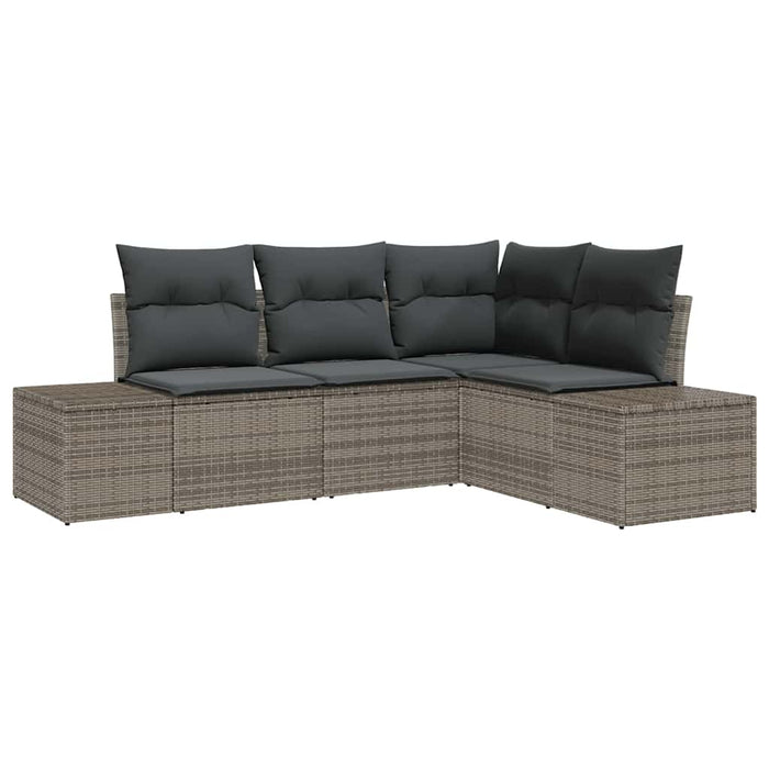 Set de canapele pentru grădină cu pernă cu depozitare 4 pcs Gri - WALTI WALTI