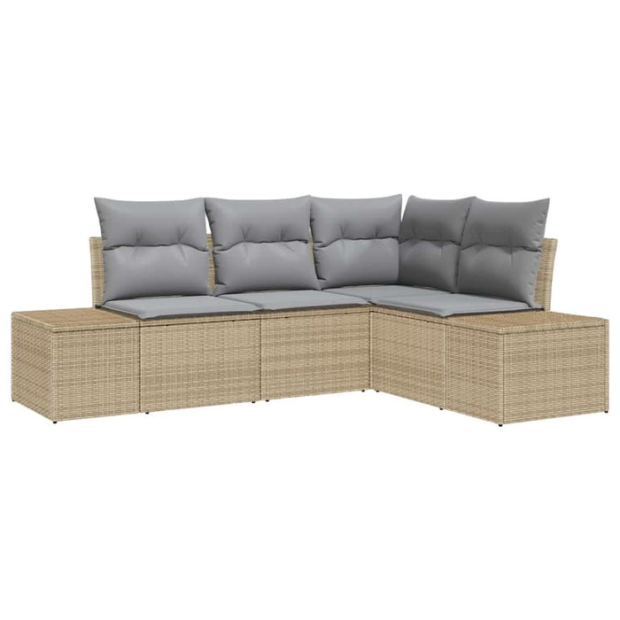 Set de canapele pentru grădină 4 pcs Beige și gri deschis - WALTI WALTI
