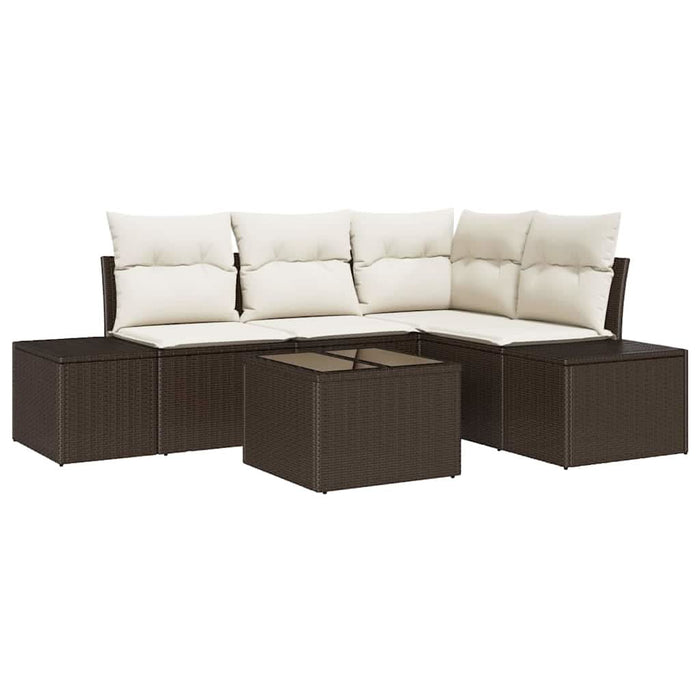 Set de canapele pentru grădină cu pernă 5 pcs Maro, Crem - WALTI WALTI