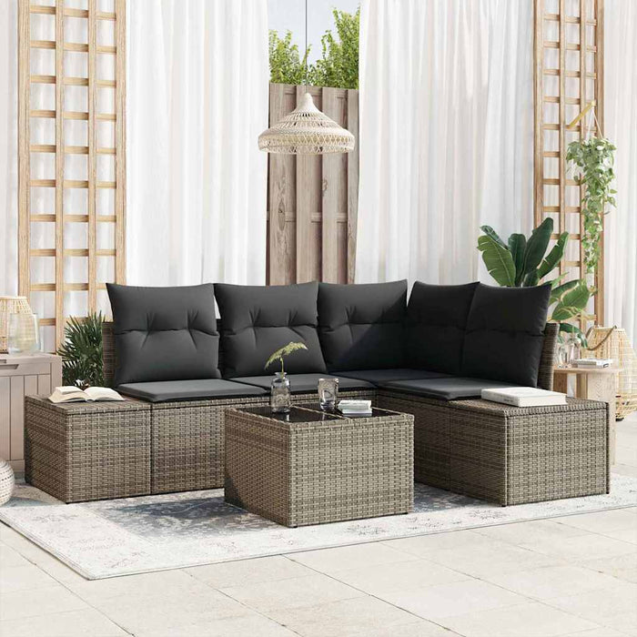 Set de canapele pentru grădină cu pernă 5 pcs Gri deschis - WALTI WALTI