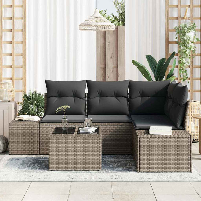 Set de canapele pentru grădină cu pernă 5 pcs Gri deschis - WALTI WALTI