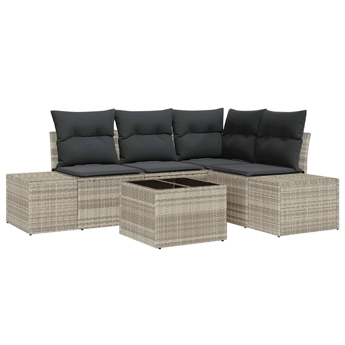 Set de canapele pentru grădină cu pernă 5 pcs Gri deschis - WALTI WALTI