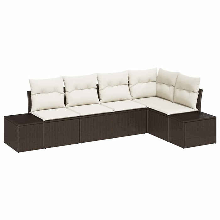 Set de canapele pentru grădină cu pernă 5 pcs Maro, Crem - WALTI WALTI