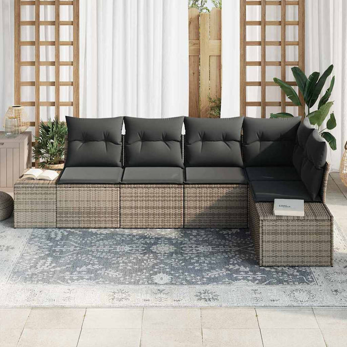 Set de canapele pentru grădină cu pernă cu depozitare 5 pcs Gri - WALTI WALTI