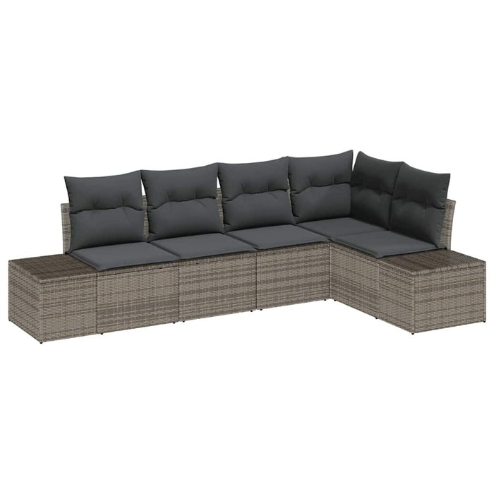 Set de canapele pentru grădină cu pernă cu depozitare 5 pcs Gri - WALTI WALTI