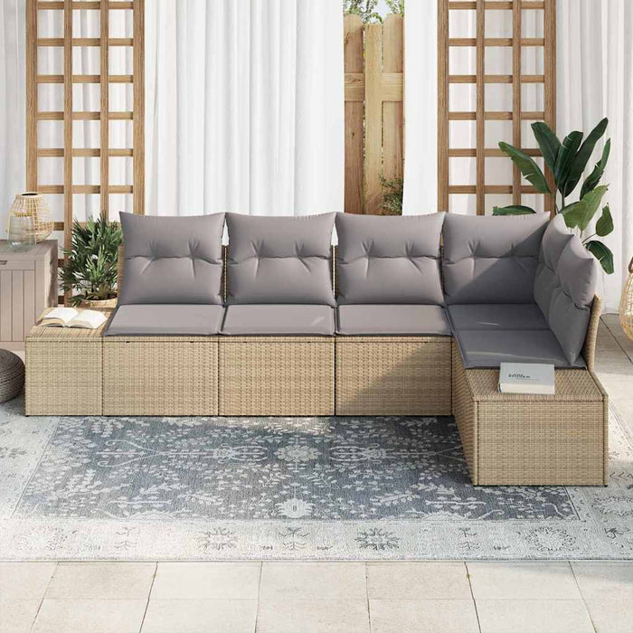 Set de canapele pentru grădină cu pernă 5 pcs Bej, Gri deschis - WALTI WALTI