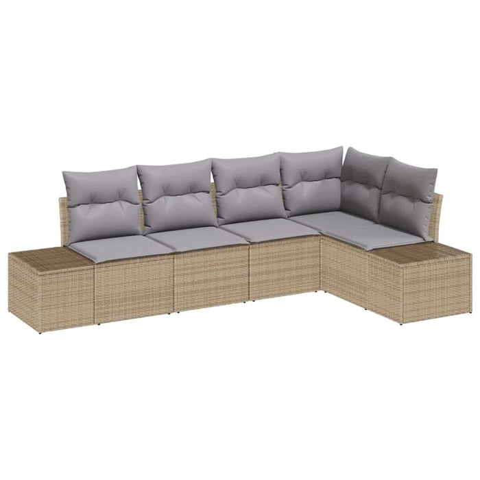 Set de canapele pentru grădină cu pernă 5 pcs Bej, Gri deschis - WALTI WALTI