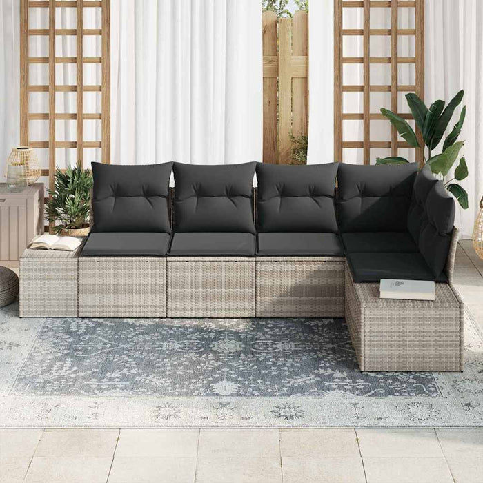 Set de canapele pentru grădină cu pernă 5 pcs Gri deschis - WALTI WALTI