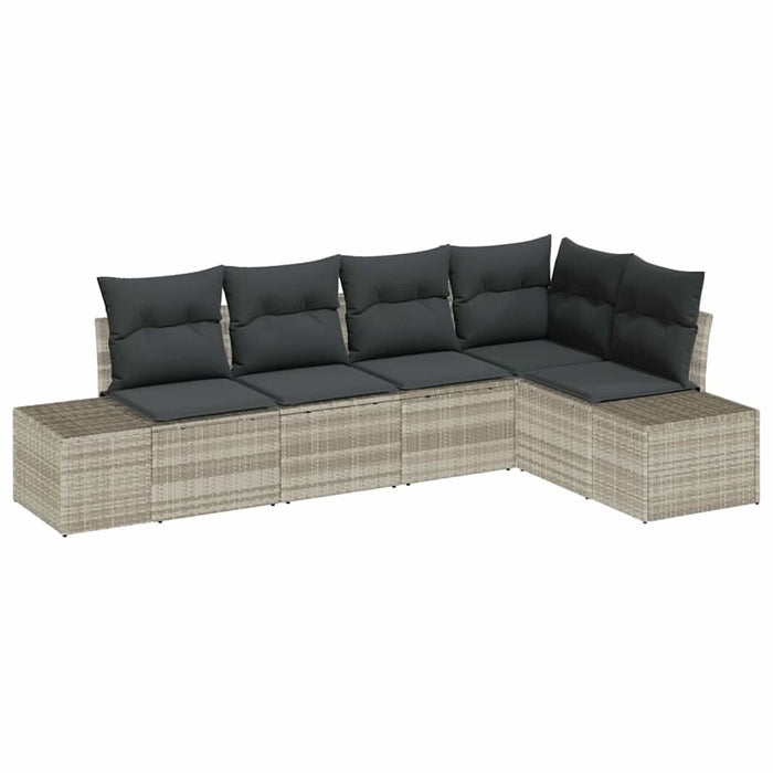 Set de canapele pentru grădină cu pernă 5 pcs Gri deschis - WALTI WALTI