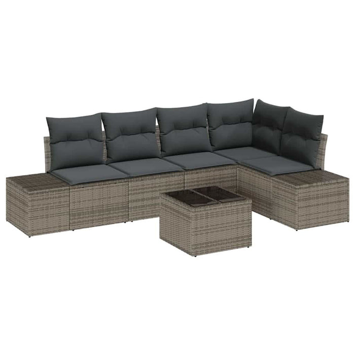 Set de canapele pentru grădină cu pernă 6 pcs Gri deschis - WALTI WALTI