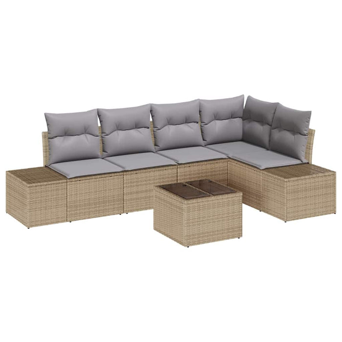 Set de canapele pentru grădină cu pernă 6 pcs Bej, Gri deschis - WALTI WALTI