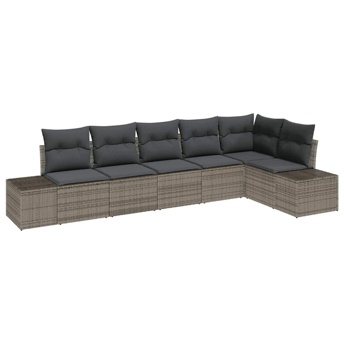 Set de canapele pentru grădină cu pernă cu depozitare 6 pcs Gri - WALTI WALTI