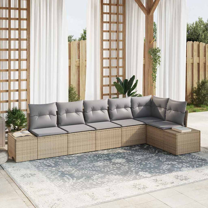 Set de canapele pentru grădină cu pernă 6 pcs Bej, Gri deschis - WALTI WALTI