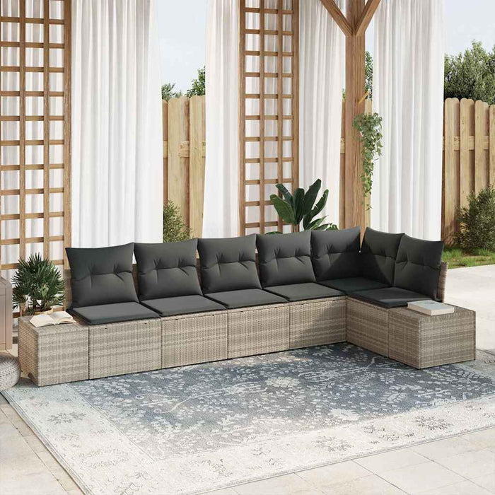 Set de canapele pentru grădină cu pernă 6 pcs Gri deschis - WALTI WALTI