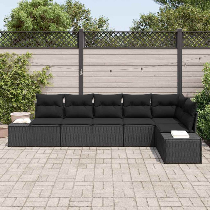 Set de canapele pentru grădină cu pernă 6 pcs Negru - WALTI WALTI