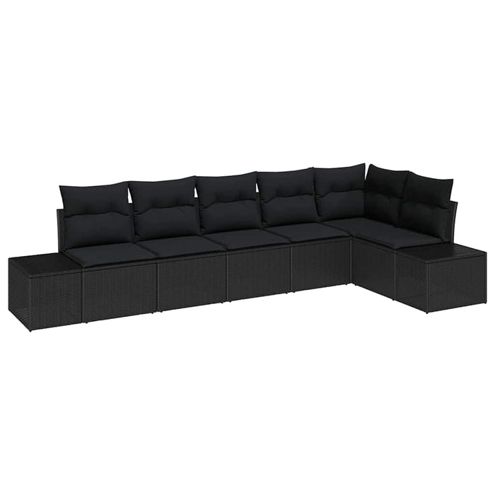 Set de canapele pentru grădină cu pernă 6 pcs Negru - WALTI WALTI
