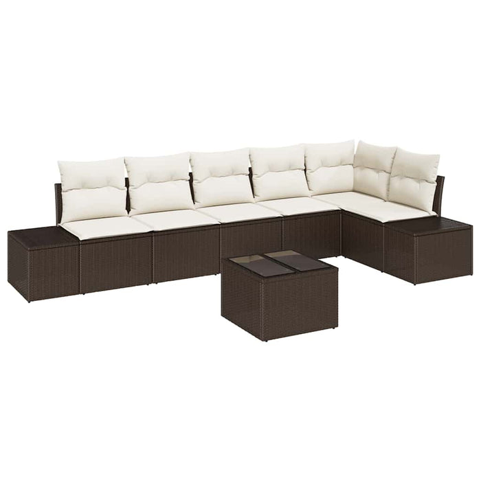 Set de canapele pentru grădină cu pernă 7 pcs Maro, Crem - WALTI WALTI