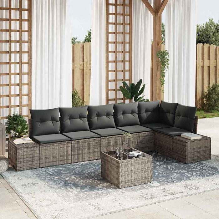 Set de canapele pentru grădină cu pernă 7 pcs Gri deschis - WALTI WALTI