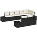 Set de canapele pentru grădină cu pernă 8 pcs negru și crem - WALTI WALTI