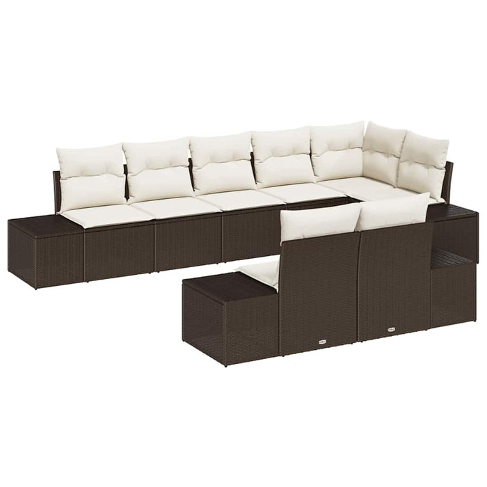 Set de canapele pentru grădină cu pernă 8 pcs maro și crem - WALTI WALTI