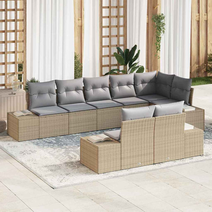 Set de canapele pentru grădină 8 pcs Beige și gri deschis - WALTI WALTI