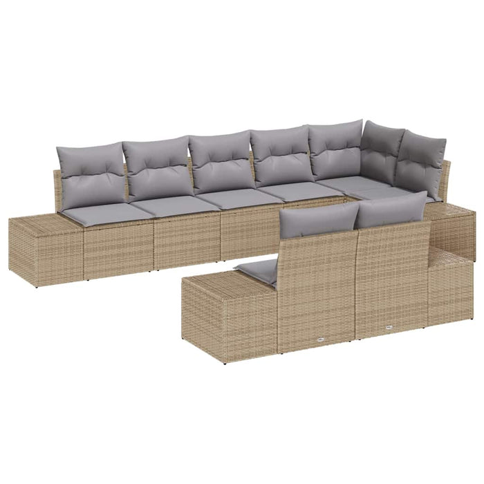 Set de canapele pentru grădină 8 pcs Beige și gri deschis - WALTI WALTI