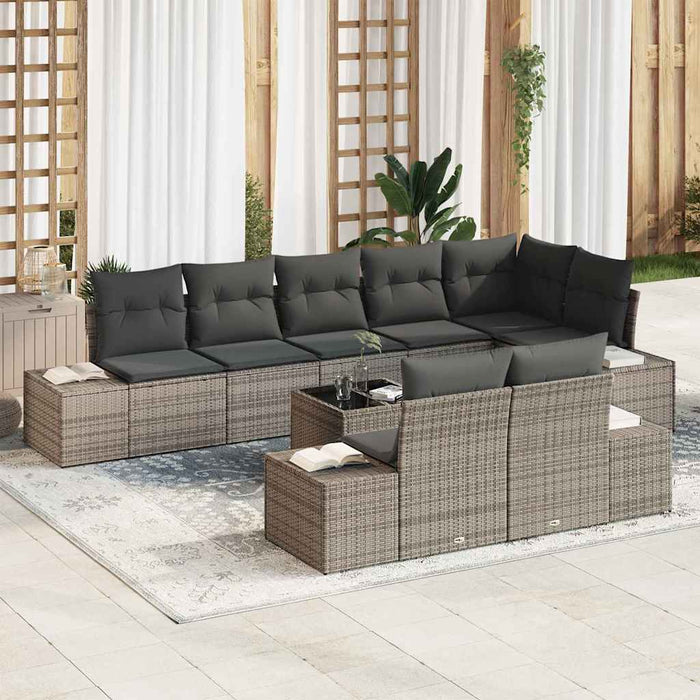 Set de canapele pentru grădină 9 pcs Gri 319 x 154 x 85 cm - WALTI WALTI