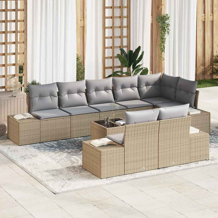Set de canapele pentru grădină Beige și gri deschis Rattan poli - WALTI WALTI