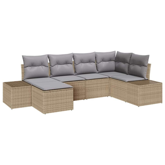 Set de canapele pentru grădină 6 pcs bej și gri deschis - WALTI WALTI