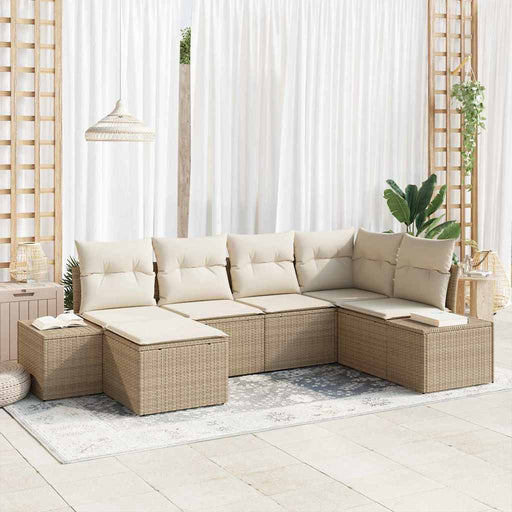 Set de canapele pentru grădină cu pernă 6 pcs bej și crem - WALTI WALTI