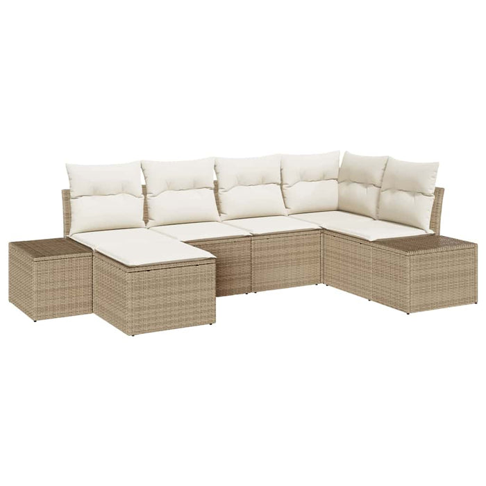 Set de canapele pentru grădină cu pernă 6 pcs bej și crem - WALTI WALTI