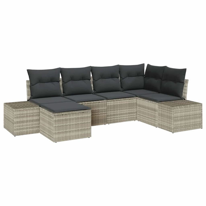 Set de canapele pentru grădină cu pernă 6 pcs Gri deschis - WALTI WALTI