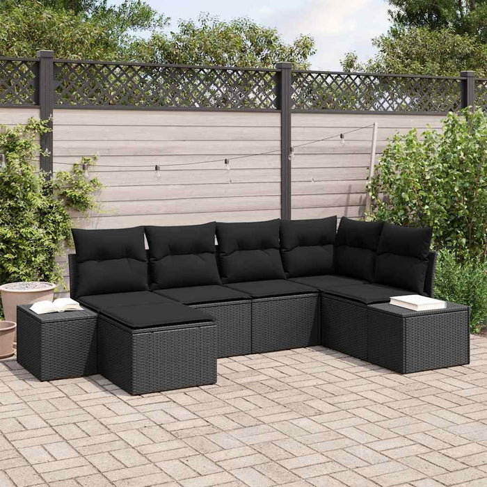 Set de canapele pentru grădină 6 pcs Negru 264 x 154 x 85 cm - WALTI WALTI