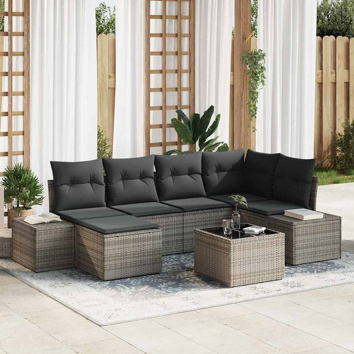 Set de canapele pentru grădină 7 pcs Gri 264 x 154 x 85 cm - WALTI WALTI