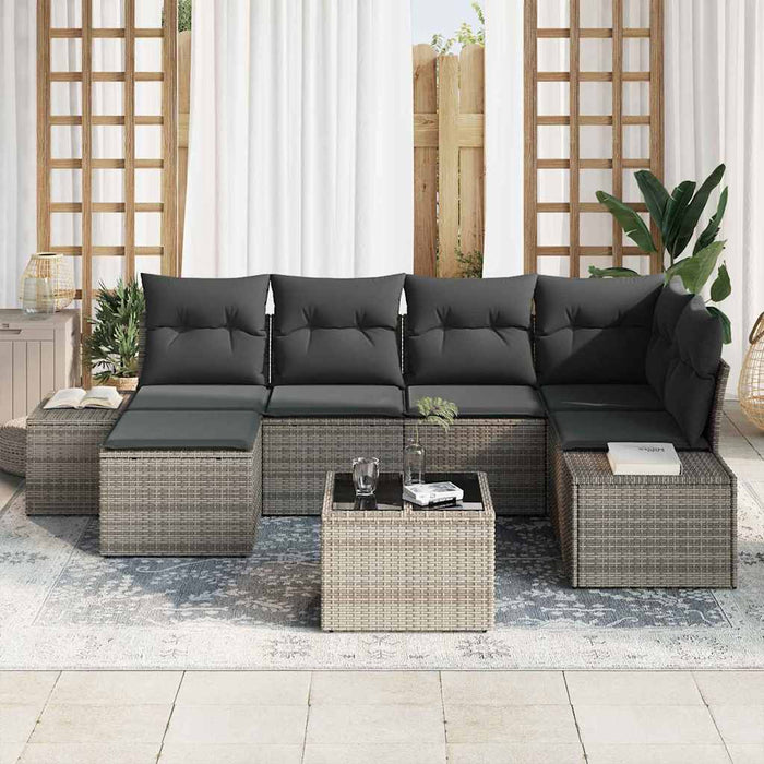 Set de canapele pentru grădină 7 pcs Gri 264 x 154 x 85 cm - WALTI WALTI