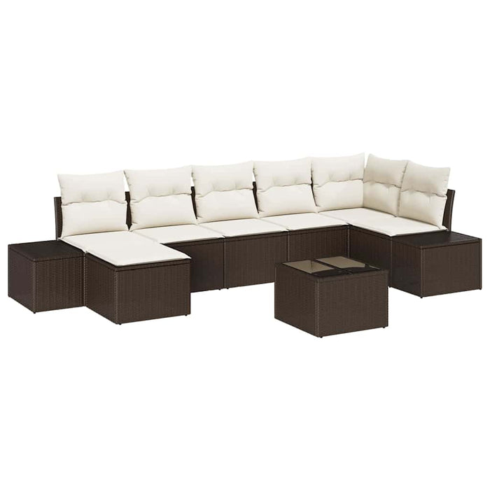 Set de canapele pentru grădină cu pernă 8 pcs Maro Rattan poli - WALTI WALTI