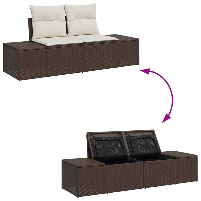 Set de canapele pentru grădină cu pernă 8 pcs Maro Rattan poli - WALTI WALTI