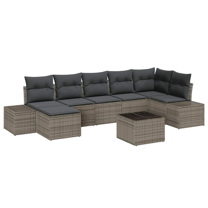 Set de canapele pentru grădină cu pernă 8 pcs Gri Rattan poli - WALTI WALTI