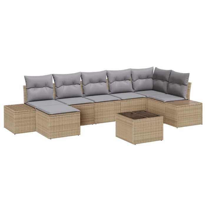 Set de canapele pentru grădină cu pernă 7 pcs Bej poliratan - WALTI WALTI