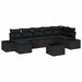Set de canapele pentru grădină cu pernă 8 pcs Negru Rattan poli - WALTI WALTI
